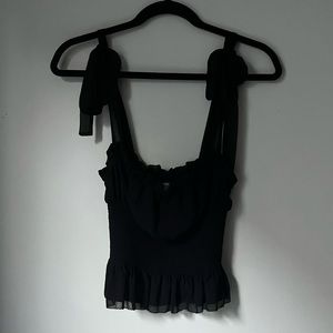 Wilfred Square Neckline Tie Strap Sleeveless Crop